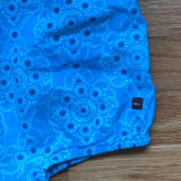 Tea Collection Floral Cotton Wrap Neck Flutter Sleeve Romper 3-6 months - Picture 7 of 7